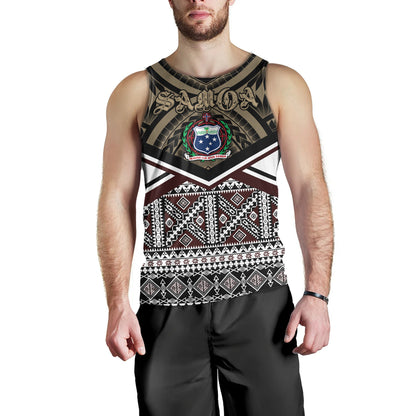 Samoa Tank Top - Samoa Masi Dobby Coat Of Arms Tank Top