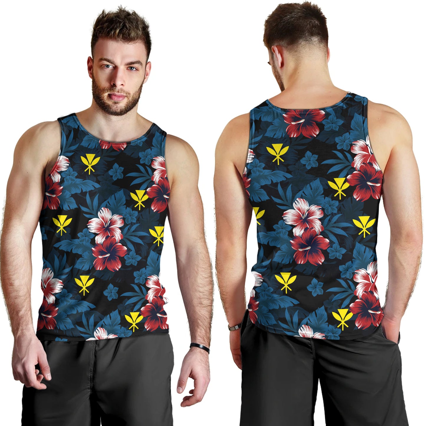 Hawaii Tank Top Kanaka Islands Pattern Floral