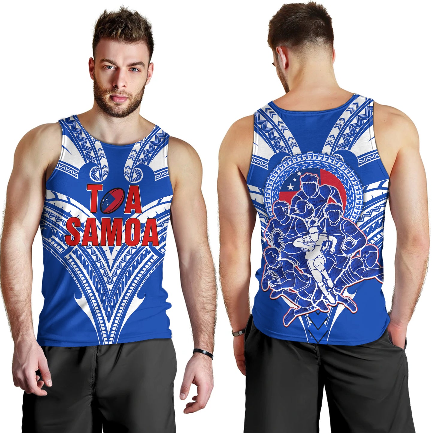 Toa Samoa Hawaii Tank Top Rugby Player Sport Style