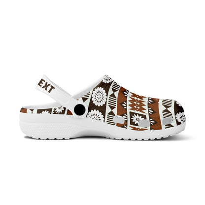 Fiji Clogs Shoes Custom Text Tapa Masi Pattern