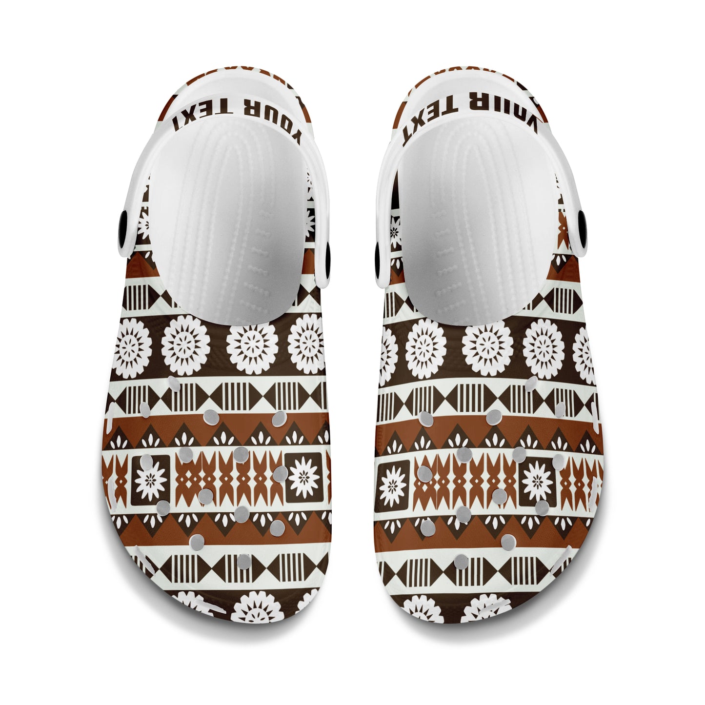 Fiji Clogs Shoes Custom Text Tapa Masi Pattern