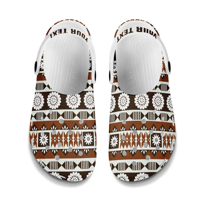 Fiji Clogs Shoes Custom Text Tapa Masi Pattern