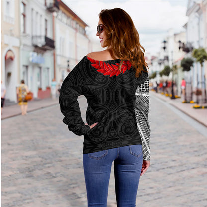 Samoa Off Shoulder Sweatshirt Tattoo Roman Reigns With Ula Fala
