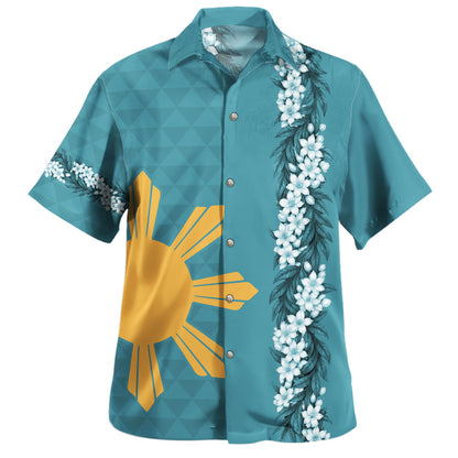 Philippines Filipinos Hawaiian Shirt Sampaguita Flower Sun Pattern Island Style Ver.1