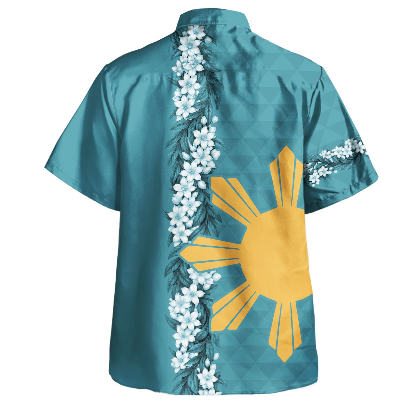 Philippines Filipinos Hawaiian Shirt Sampaguita Flower Sun Pattern Island Style Ver.1