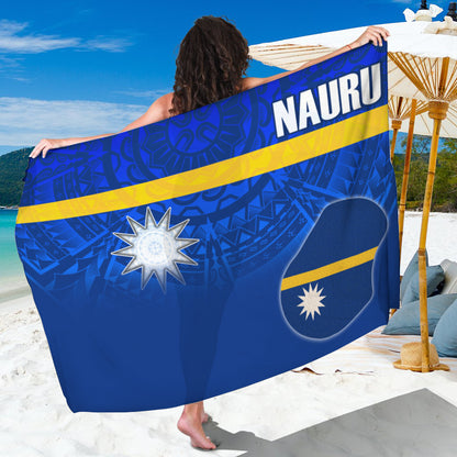 Nauru Flag Color With Traditional Patterns Sarong