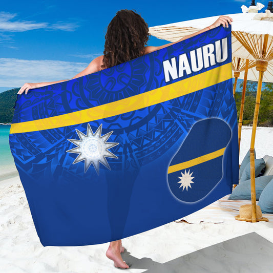 Nauru Flag Color With Traditional Patterns Sarong