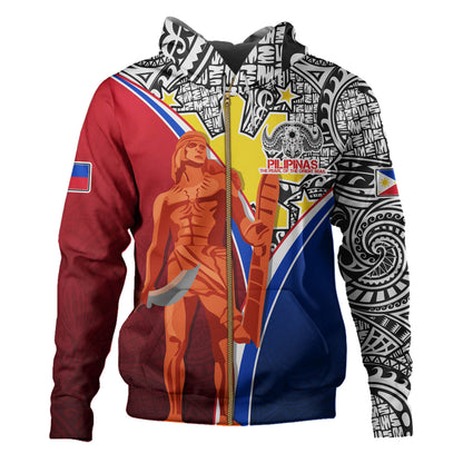 Philippines Filipinos Hoodie Philippines Lapu Lapu With Tribal Kalabaw And Sun