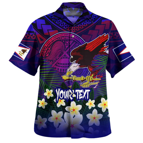American Samoa Hawaiian Shirt Custom AS Seal With Bald Eagle Polynesian Plumeria Summer Vibes