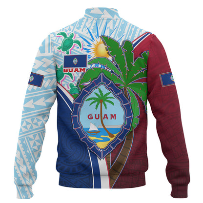 Guam Baseball Jacket Custom Guam Chamorro Coconut Tree of Life Polynesian Tribal Pride