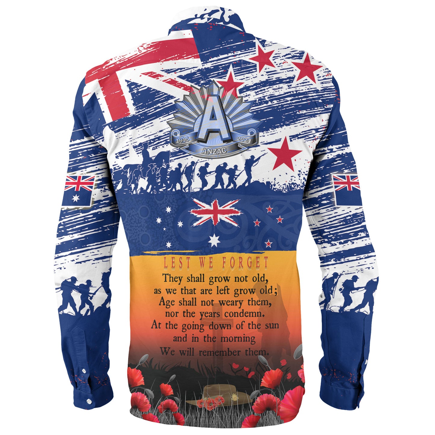 New Zealand Long Sleeve Shirt New Zealand And Australian Army Corps ANZAC Day Commemoration