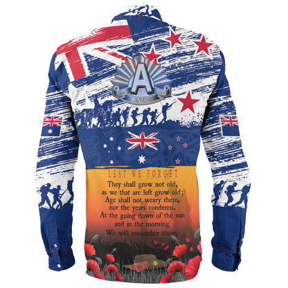 New Zealand Long Sleeve Shirt New Zealand And Australian Army Corps ANZAC Day Commemoration