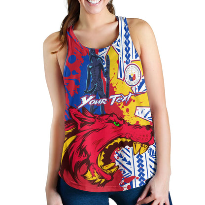 Philippines Filipinos Women Tank Custom Lapu-Lapu And The Wolf Tribal Polynesian Style