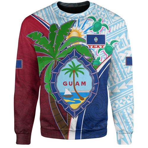 Guam Sweatshirt Custom Guam Chamorro Coconut Tree of Life Polynesian Tribal Pride