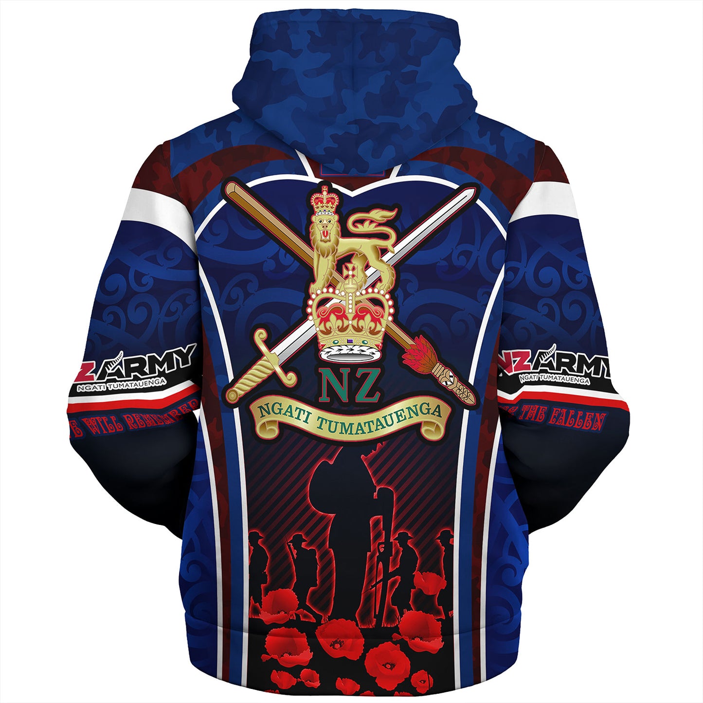 New Zealand Sherpa Hoodie Custom New Zealand Army Keeping Anzac Spirit Lives Poppies Maori Style