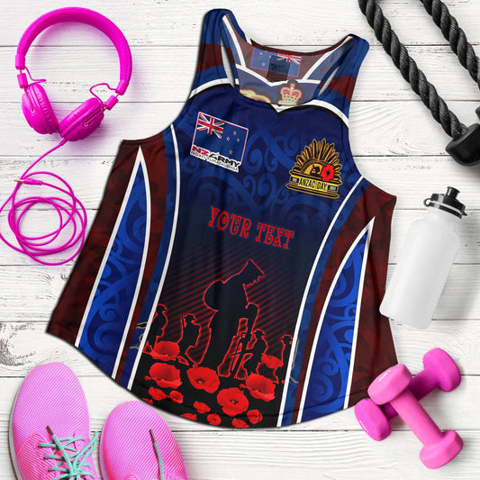 New Zealand Women Tank Custom New Zealand Army Keeping Anzac Spirit Lives Poppies Maori Style