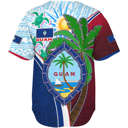 Guam Baseball Shirt Custom Guam Chamorro Coconut Tree of Life Polynesian Tribal Pride