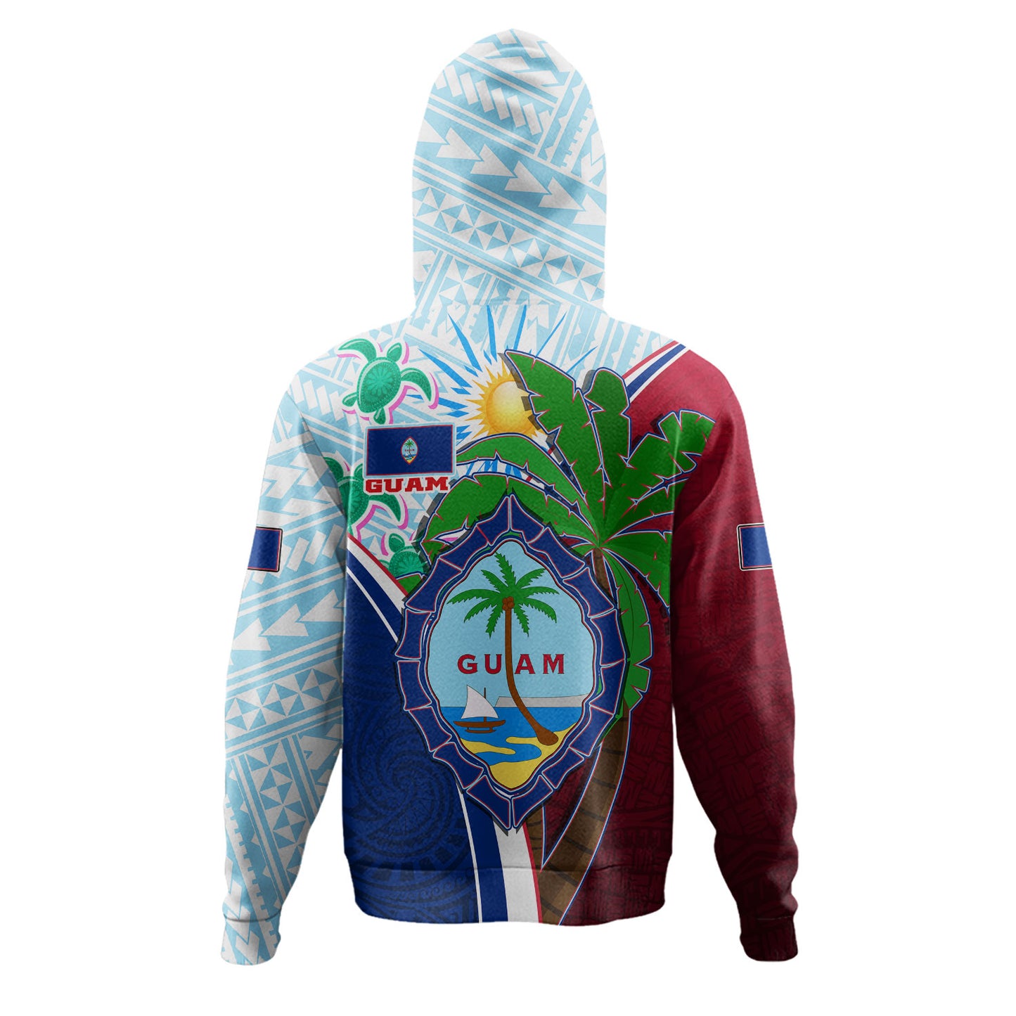 Guam Hoodie Custom Guam Chamorro Coconut Tree of Life Polynesian Tribal Pride