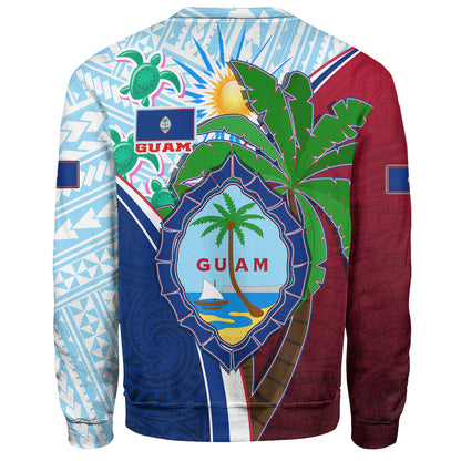 Guam Sweatshirt Custom Guam Chamorro Coconut Tree of Life Polynesian Tribal Pride