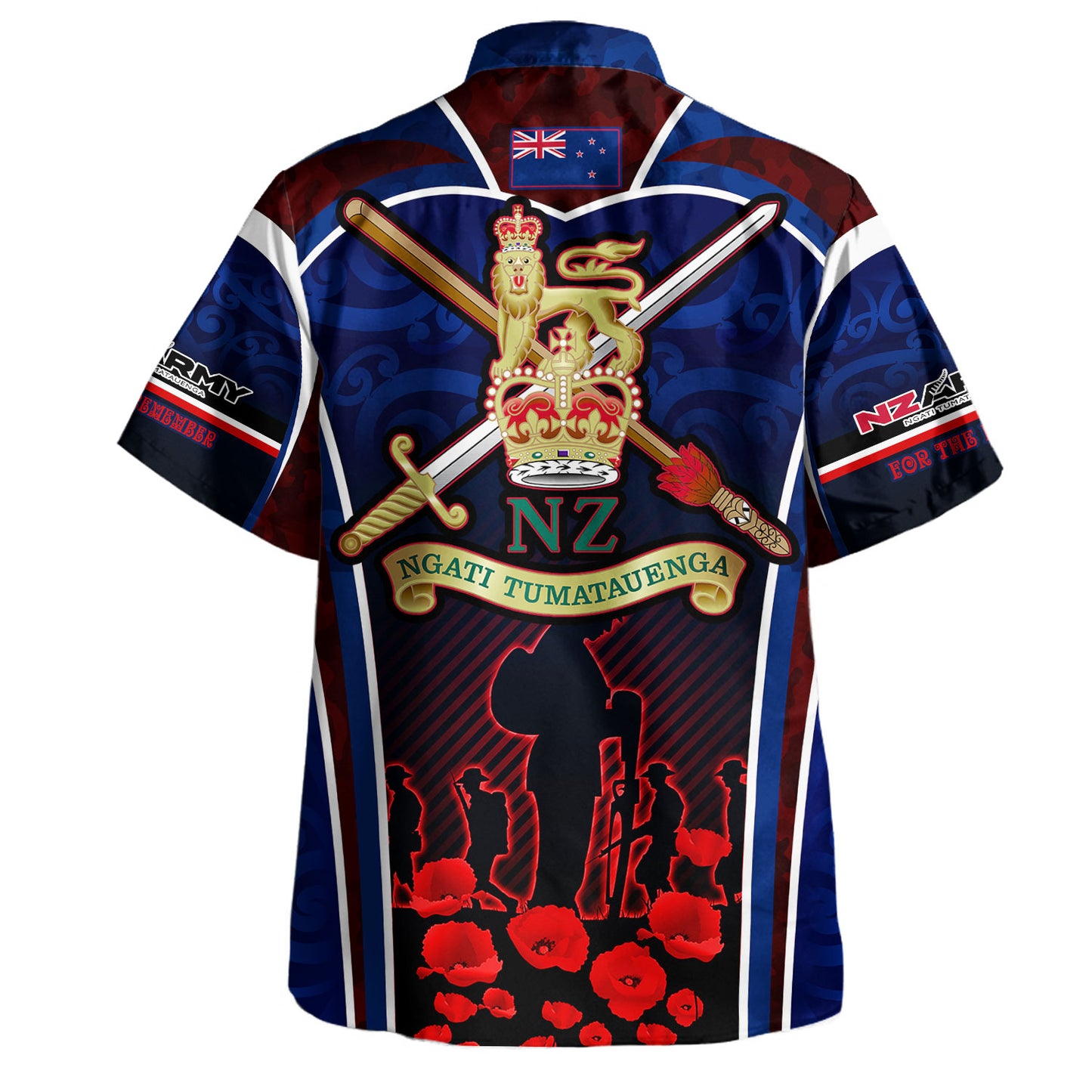 New Zealand Hawaiian Shirt Custom New Zealand Army Keeping Anzac Spirit Lives Poppies Flower Maori Style