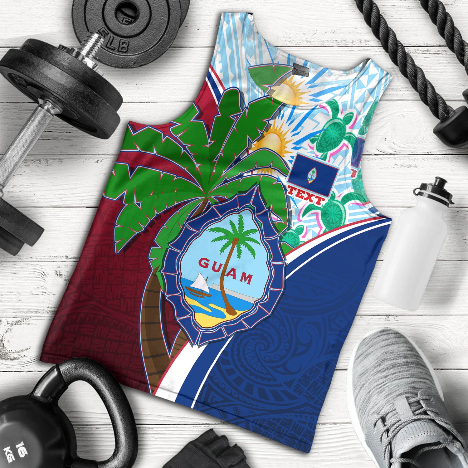 Guam Tank Top Custom Guam Chamorro Coconut Tree of Life Polynesian Tribal Pride