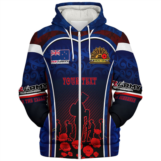 New Zealand Sherpa Hoodie Custom New Zealand Army Keeping Anzac Spirit Lives Poppies Maori Style