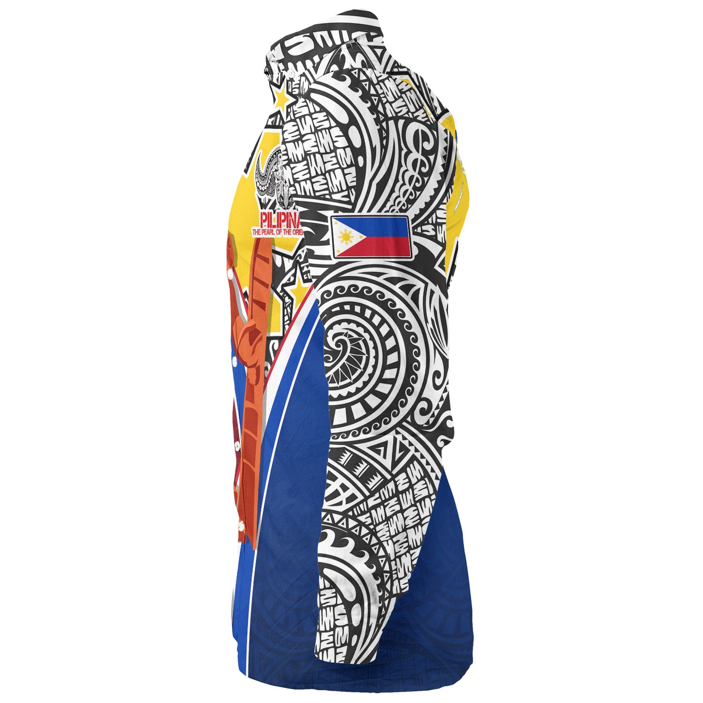 Philippines Filipinos Long Sleeve Shirt Philippines Lapu Lapu With Tribal Kalabaw And Sun