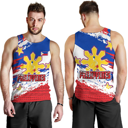 Philippines Filipinos Tank Top Custom Filipino Sun 3 Stars Bicolor Flag Tribal Grunge Style