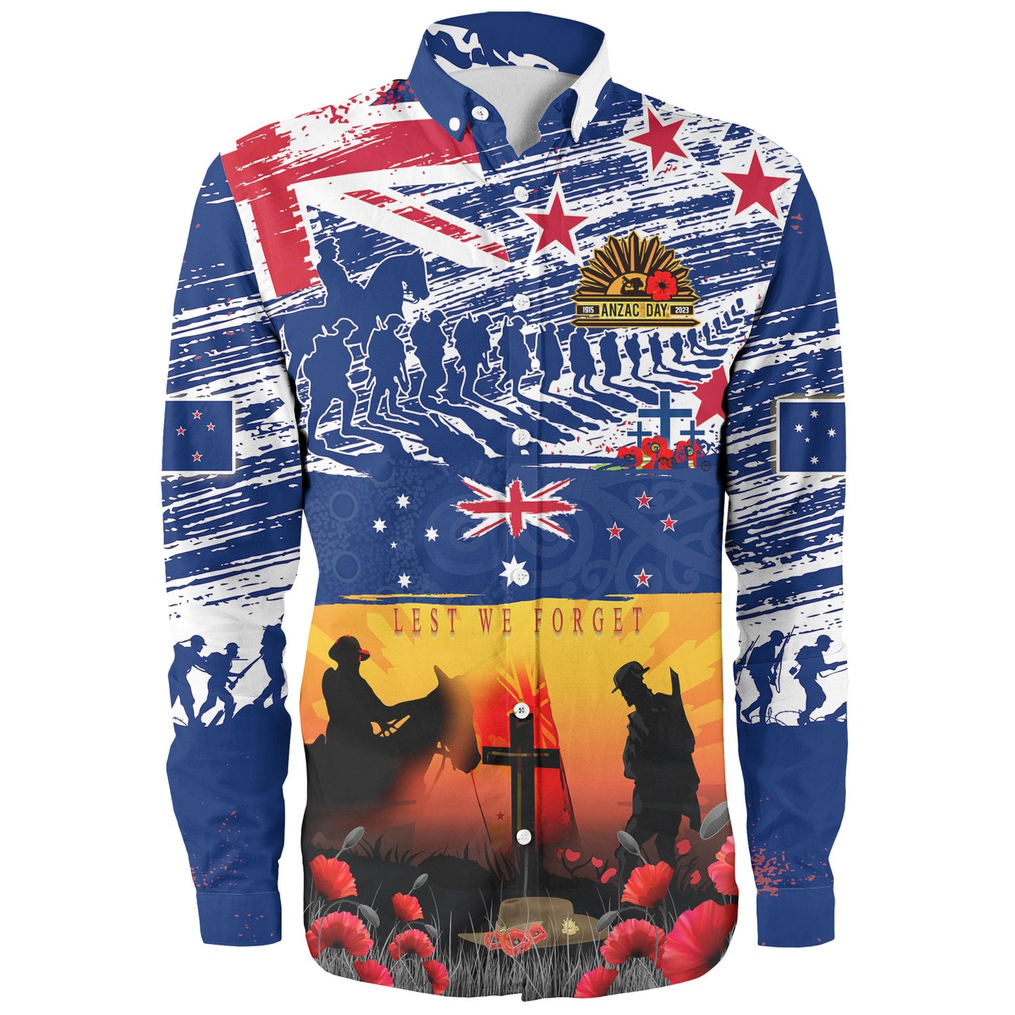 New Zealand Long Sleeve Shirt New Zealand And Australian Army Corps ANZAC Day Commemoration