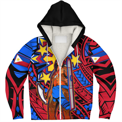 Philippines Sherpa Hoodie Custom Lapu-Lapu The Legendary Filipino Hero