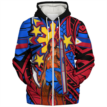 Philippines Sherpa Hoodie Custom Lapu-Lapu The Legendary Filipino Hero
