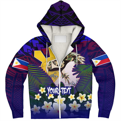 Philippines Filipinos Sherpa Hoodie Custom Philippine Sun And Eagles Summer Vibes