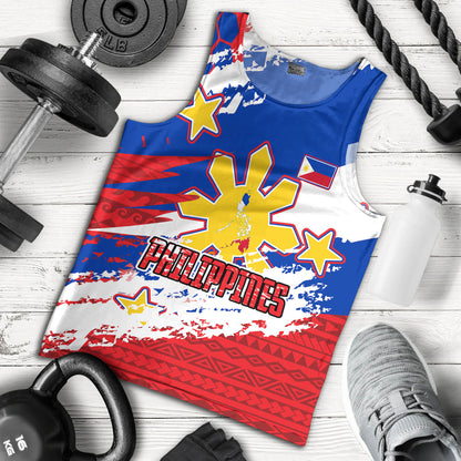 Philippines Filipinos Tank Top Custom Filipino Sun 3 Stars Bicolor Flag Tribal Grunge Style