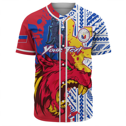 Philippines Filipinos Baseball Shirt Custom Lapu-Lapu And The Wolf Tribal Polynesian Style