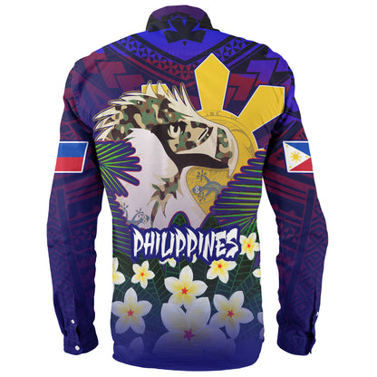 Philippines Filipinos Long Sleeve Shirt Custom Philippine Sun And Eagles Summer Vibes