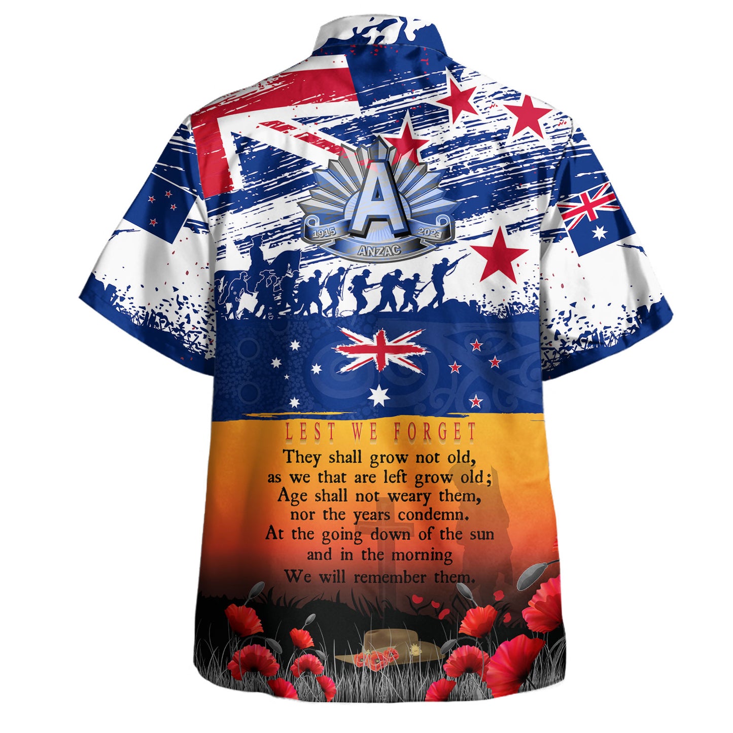 New Zealand Hawaiian Shirt New Zealand And Australian Army Corps ANZAC Day Commemoration