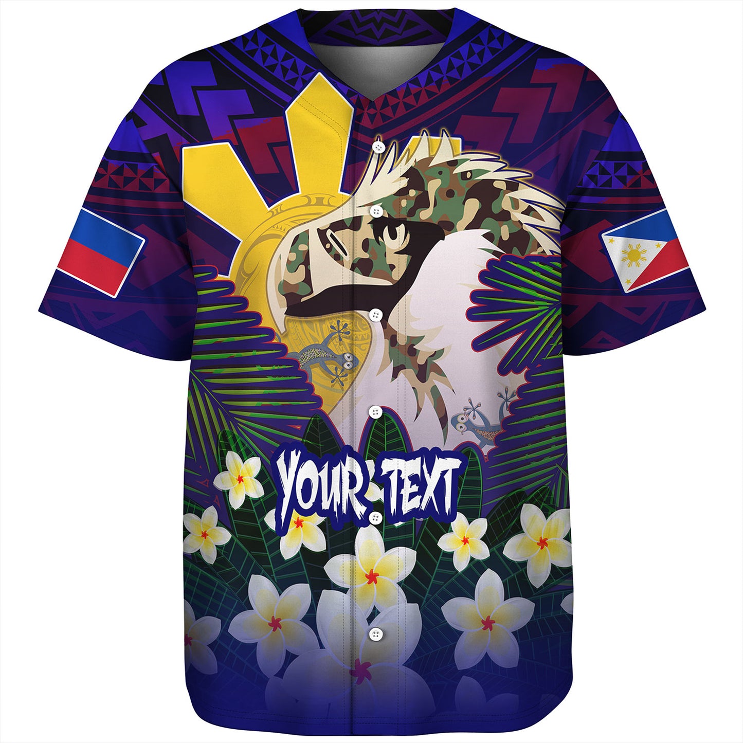 Philippines Filipinos Baseball Shirt Custom Philippine Sun And Eagles Summer Vibes