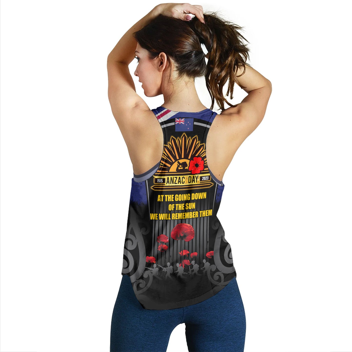 New Zealand Women Tank Custom New Zealand Anzac Day With Poppy Flowers And Traditional Maori Patterns