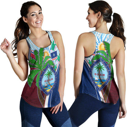 Guam Women Tank Custom Guam Chamorro Coconut Tree of Life Polynesian Tribal Pride