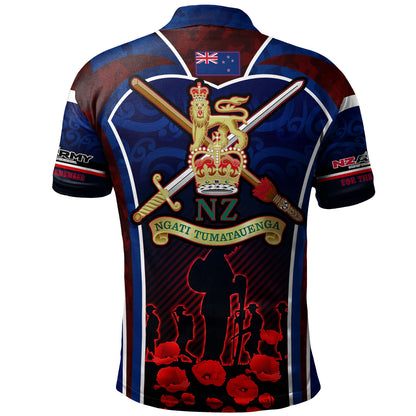 New Zealand Polo Shirt Custom New Zealand Army Keeping Anzac Spirit Lives Poppies Flower Maori Style