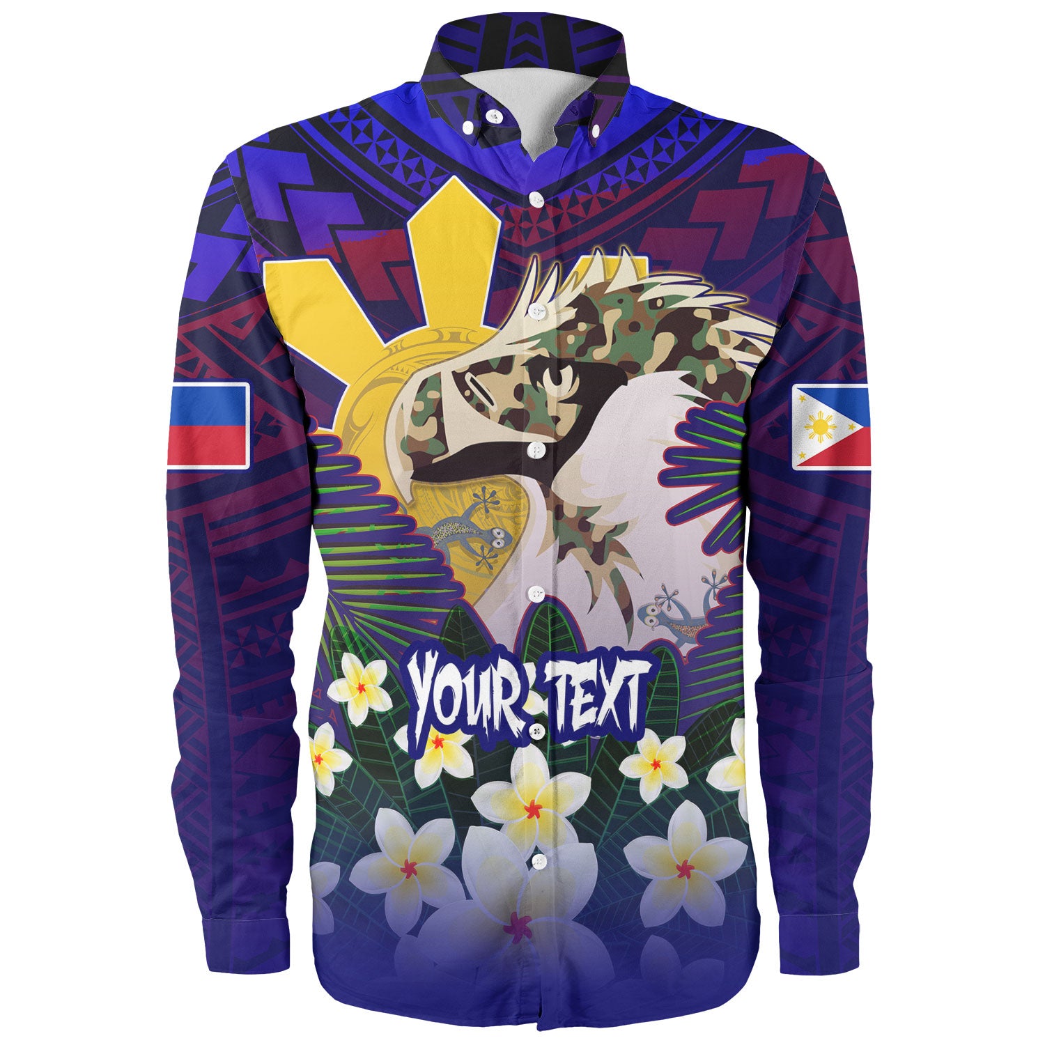 Philippines Filipinos Long Sleeve Shirt Custom Philippine Sun And Eagles Summer Vibes