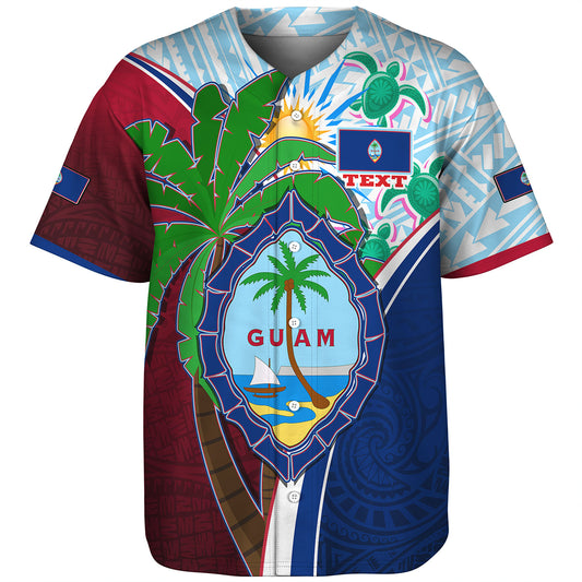 Guam Baseball Shirt Custom Guam Chamorro Coconut Tree of Life Polynesian Tribal Pride