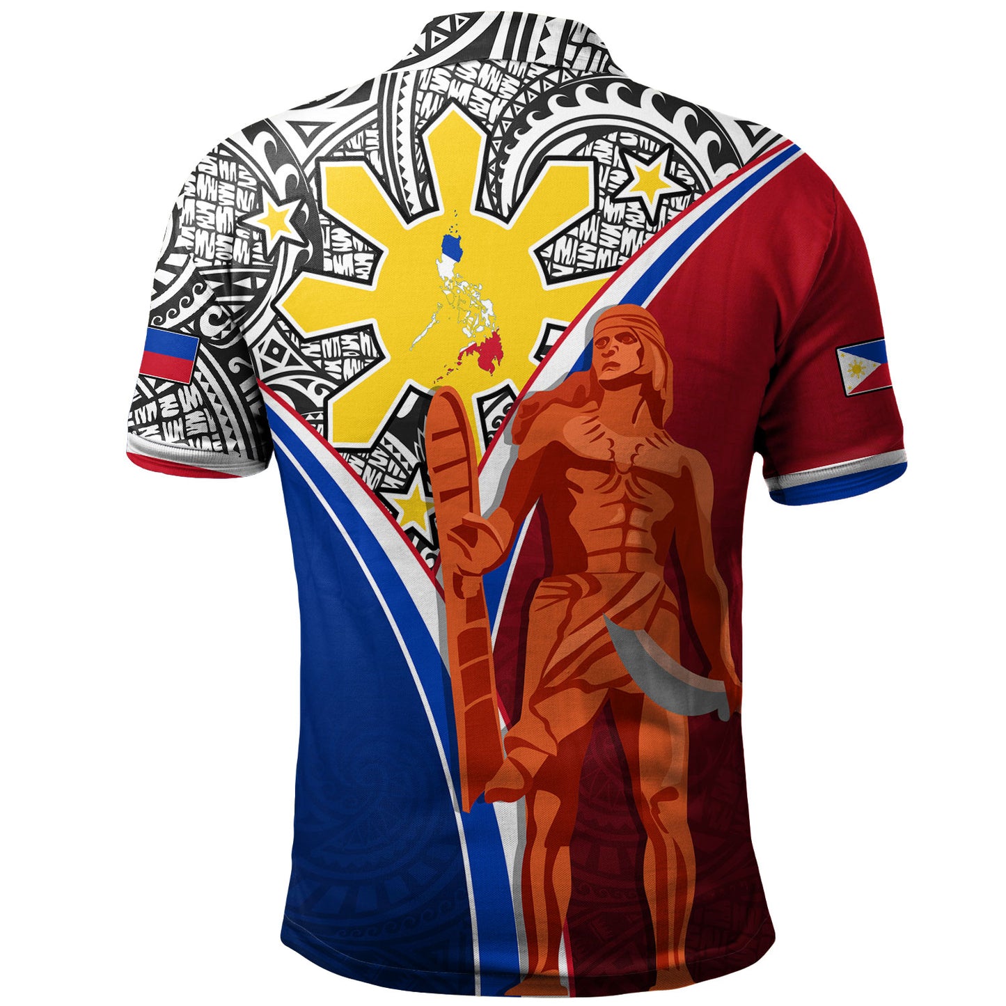 Philippines Filipinos Polo Shirt Philippines Lapu Lapu With Tribal Kalabaw And Sun