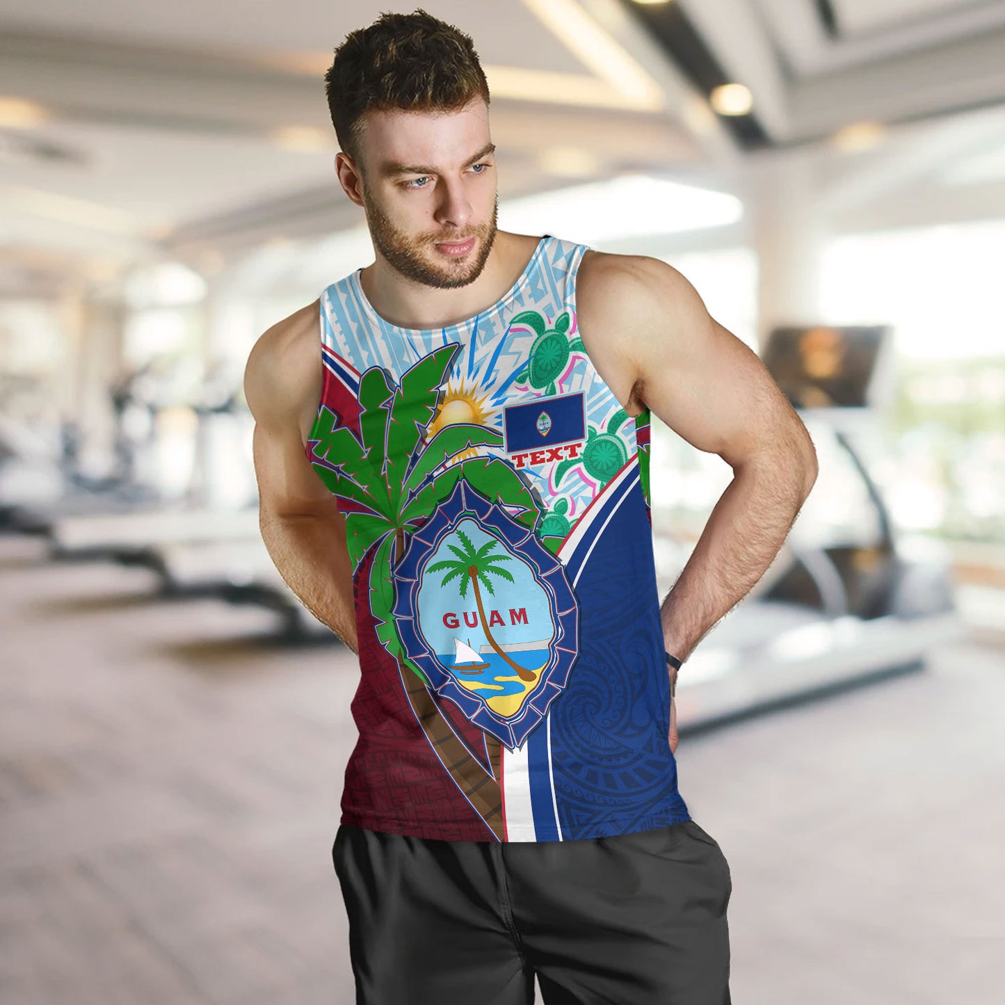 Guam Tank Top Custom Guam Chamorro Coconut Tree of Life Polynesian Tribal Pride