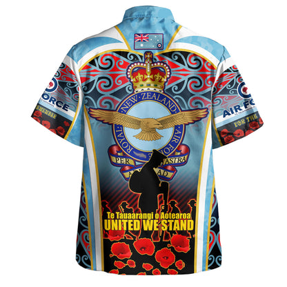 New Zealand Hawaiian Shirt Custom Anzac Day Royal New Zealand Air Force Te Tauaarangi o Aotearoa