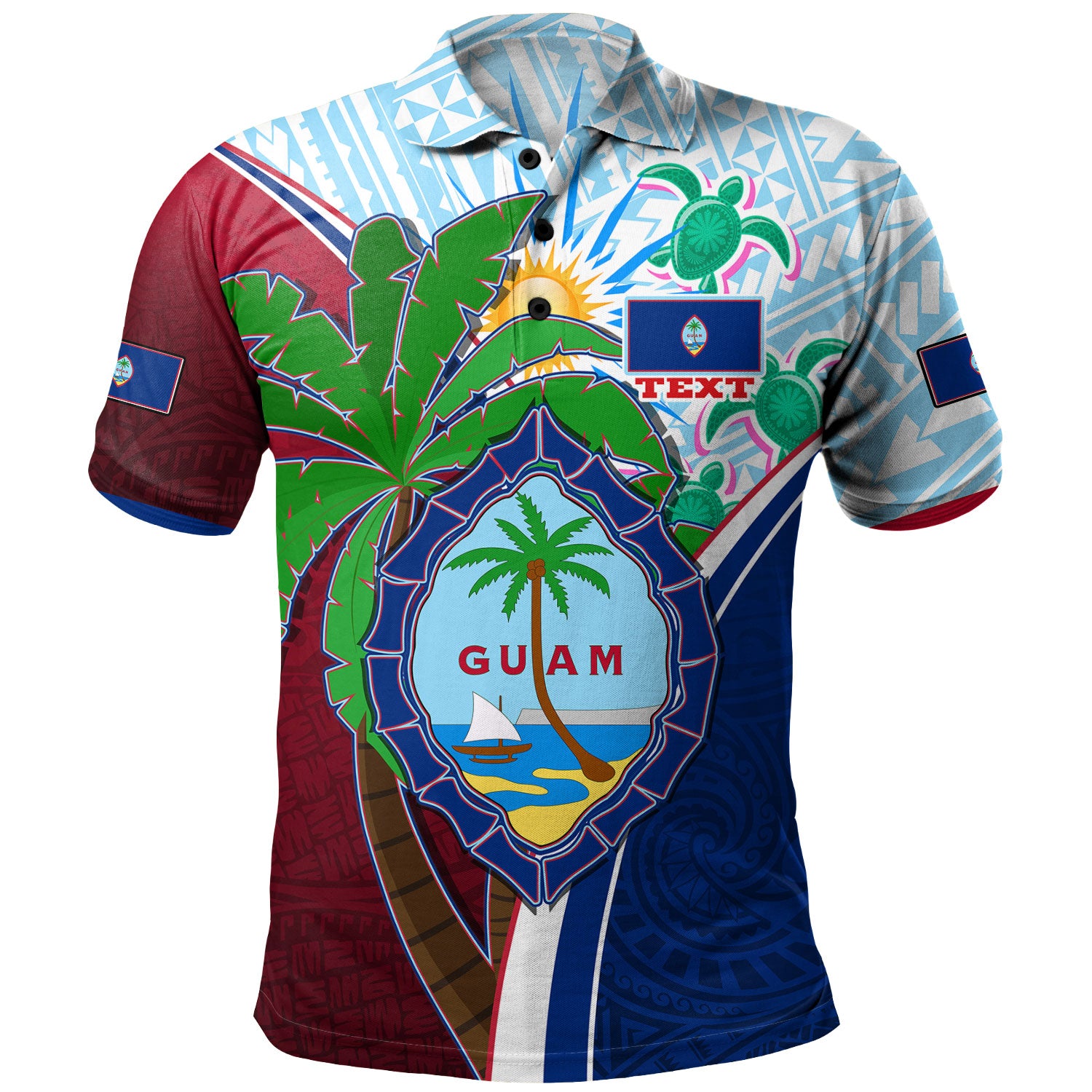 Guam Polo Shirt Custom Guam Chamorro Coconut Tree of Life Polynesian Tribal Pride