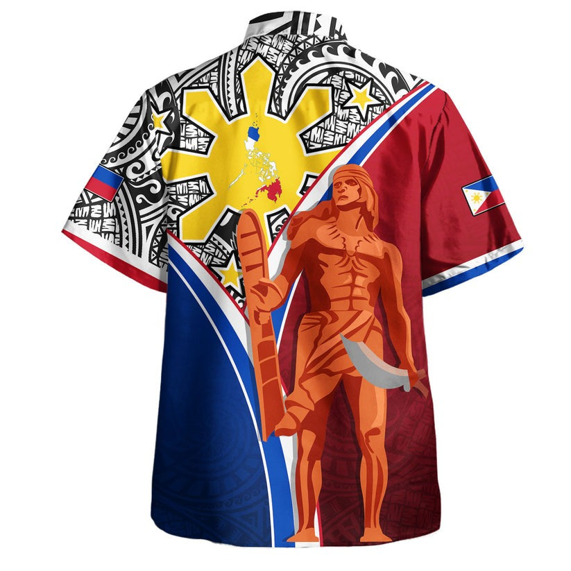 Philippines Filipinos Hawaiian Shirt Philippines Lapu Lapu With Tribal Kalabaw And Sun