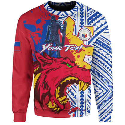 Philippines Filipinos Sweatshirt Custom Lapu-Lapu And The Wolf Tribal Polynesian Style