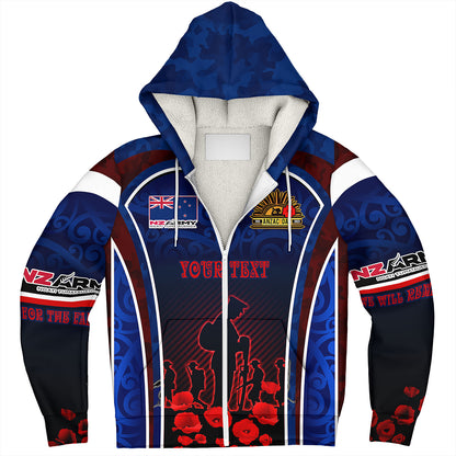 New Zealand Sherpa Hoodie Custom New Zealand Army Keeping Anzac Spirit Lives Poppies Maori Style