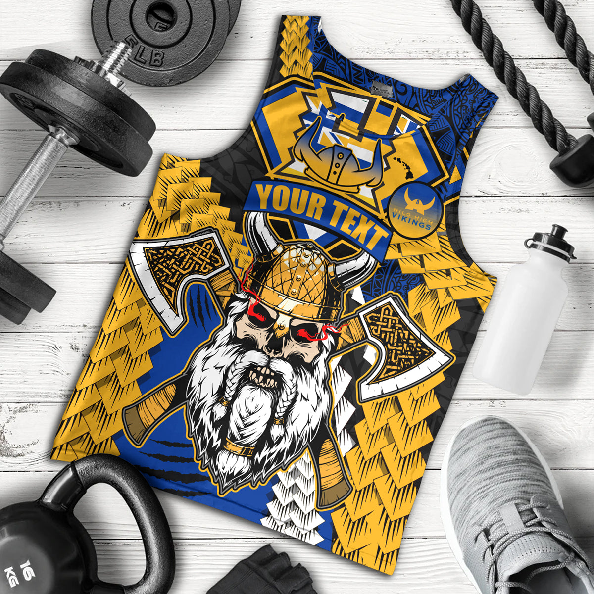 Hawaii Tank Top Custom Hilo High School Home Of The Vikings Polynesian Style